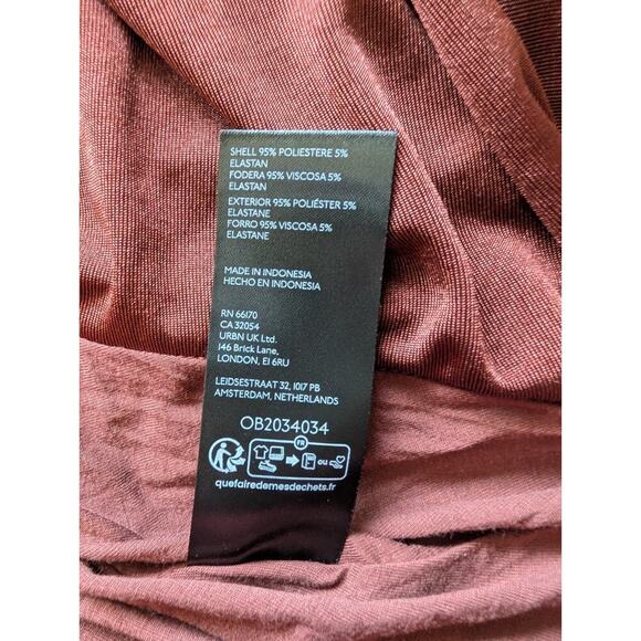 NWT By Anthropologie One-Shoulder Ruffled High-Low Midi Dress Sz XS Wine #8F504 - Picture 10 of 10